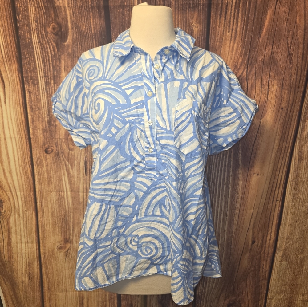 Vineyard Vines Top Size 16 Blue/White